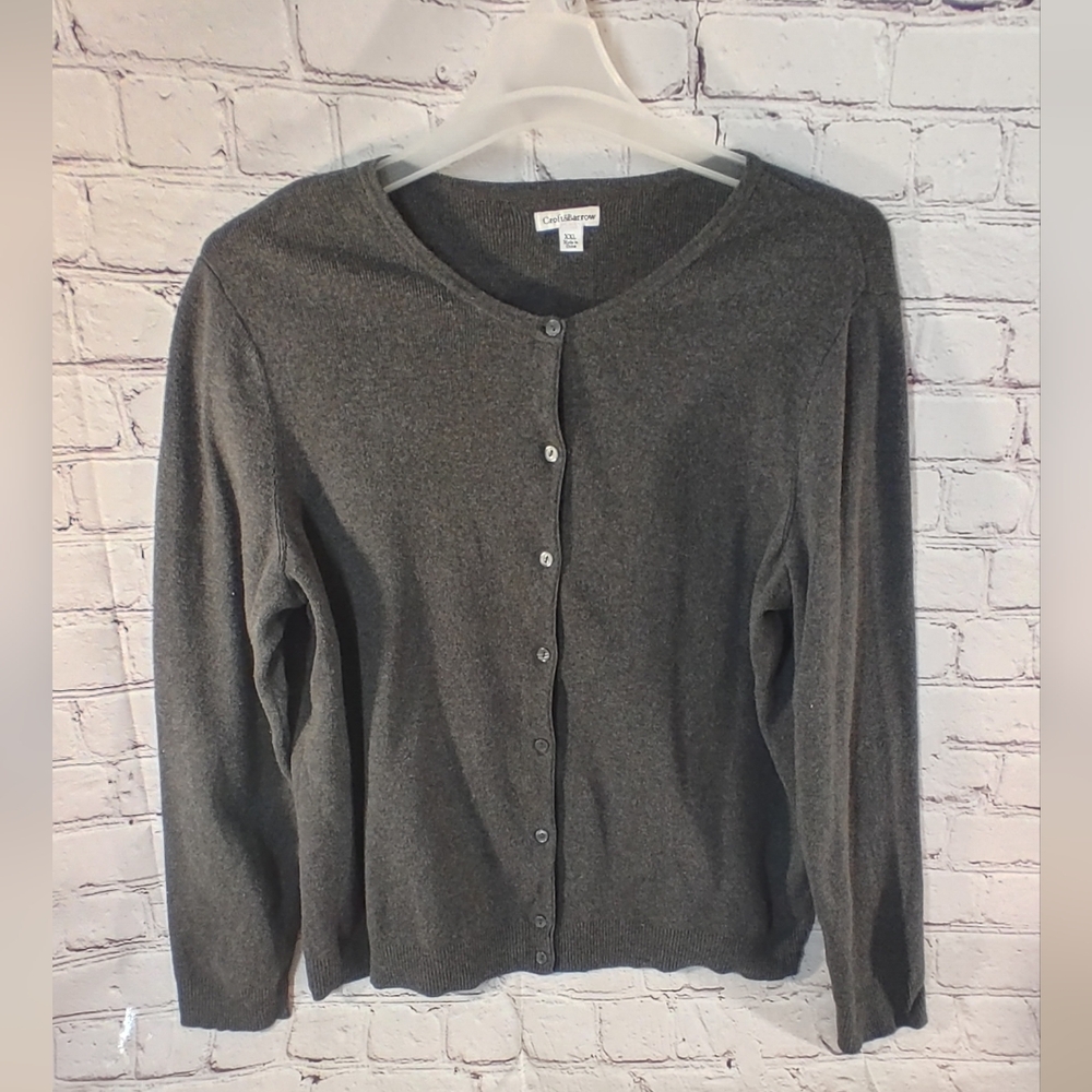 Croft & Barrow XXL Cardigan Grey Granny Core Sweater